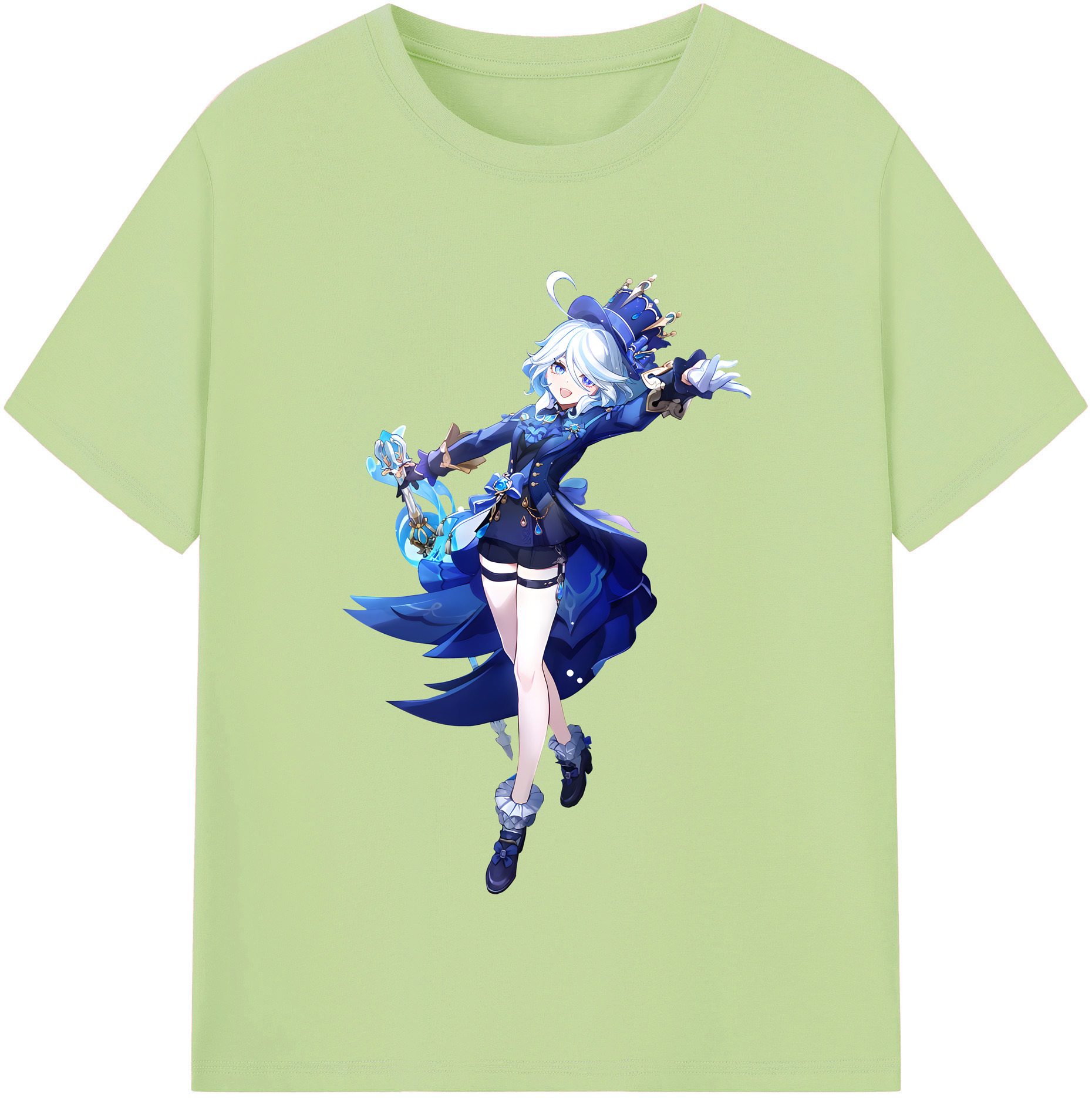 げんし神 フリーナ genshin Furina 綿100％半袖Tシャツ（フロントプリント）